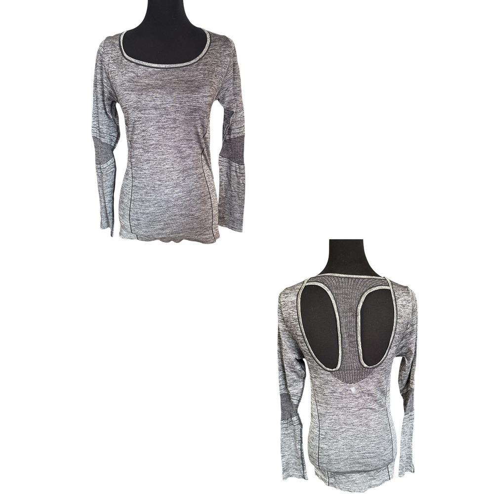 Z By Zella Breakthrough Seamless Long Sleeve Gray Top, Small, NEW, Athleisure